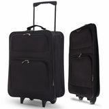 5 Cities Easyjet Ryanair 55x40x20cm Folding Cabin Bag Hand Luggage Carry On Suitcase Black