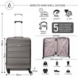 Aerolite Hard Shell 3 Piece Lightweight Suitcase Complete Luggage Set (Cabin 21" + Medium 25"+ Large 29" Hold Luggage Suitcase)