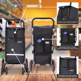 Hoppa 74L Expandable Lightweight Shopping Trolley 2025 model, Hard Wearing & Foldaway Push/Pull Cart for Easy Storage With 1 Year Guarantee