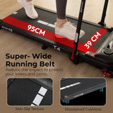 Sports24 Foldable 4-in-1 Walking Pad Treadmill with Incline, Handle, LCD Display, App Control, Bluetooth Speaker, Low Noise, 1-12km/h Speed, Under Desk Running Machine for Home