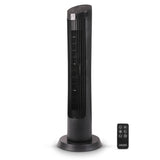 Olsen & Smith 36-inch Smart Tower Fan with Remote Control - 45W Energy Efficient 7.5m/s Quiet Portable Fan with 90° Oscillation, 4 Modes and Speeds,12-H Timer, 2x Base and LED Display - Black Mat