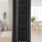 Olsen & Smith 36-inch Smart Tower Fan with Remote Control - 45W Energy Efficient 7.5m/s Quiet Portable Fan with 90° Oscillation, 4 Modes and Speeds,12-H Timer, 2x Base and LED Display - Black Mat