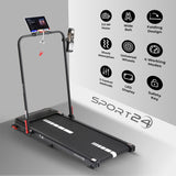 Sports24 Foldable 4-in-1 Walking Pad Treadmill with Incline, Handle, LCD Display, App Control, Bluetooth Speaker, Low Noise, 1-12km/h Speed, Under Desk Running Machine for Home