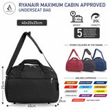 Aerolite (40x20x25cm) New and Improved 2024 Ryanair Maximum Size Holdall Cabin Luggage Under Seat Flight Bag - Packed Direct UK