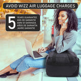 Aerolite 40x30x20 Wizz Air Maximum Size Cabin Bags with 5 Year Guarantee Foldable Carry On Premium Bag Holdall Small Lightweight Cabin Luggage Under seat Flight Travel Duffel Bag - Packed Direct UK