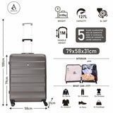 Aerolite Hard Shell 3 Piece Lightweight Suitcase Complete Luggage Set (Cabin 21" + Medium 25"+ Large 29" Hold Luggage Suitcase) - Packed Direct UK