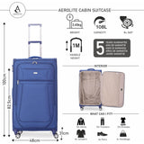 Aerolite Reinforced Super Strong and Light 4 Wheel Lightweight Hold Check in Luggage Suitcase - Packed Direct UK