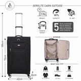 Aerolite Reinforced Super Strong and Light 4 Wheel Lightweight Hold Check in Luggage Suitcase - Packed Direct UK