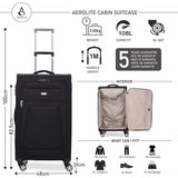 Aerolite Reinforced Super Strong and Light 4 Wheel Lightweight Hold Check in Luggage Suitcase - Packed Direct UK