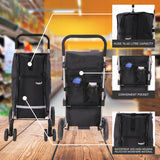 Hoppa Expandable Lightweight Shopping Trolley 74L 2024 model, Hard Wearing & Foldaway Push/Pull Cart for Easy Storage With 1 Year Guarantee - Packed Direct UK