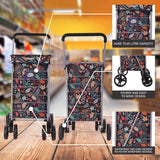 Hoppa Lightweight 6 - Wheel Premium 2024 Model Folding Shopping Trolley Extra Large 75.6L Capacity Shopping Trolley Bag, 95cm, 5.25kg, Push/Pull (Black) - Packed Direct UK