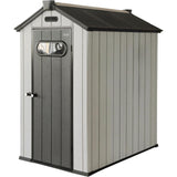 Olsen and Smith Outdoor Garden Storage Shed 4x6 FT With Lockable Door Including Padlock For Garden Tools, Lawnmower, Bikes and more, 125x187x205cm, Beige - Packed Direct UK