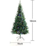 Olsen & Smith 182cm Pre - Lit Automatic PVC Christmas Tree with 300 Warm White LED Lights and UK Adaptor - Packed Direct UK