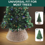 Olsen & Smith 26x58cm Christmas Tree Skirt - Festive Christmas Tree Base Cover Willow Xmas Tree Skirt 40x58x26 for Christmas Decorations - Durable Wicker Skirt for Christmas Trees - Packed Direct UK