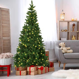 Olsen & Smith Pre-Lit 7ft Premium Victorian Pine Multi-Function Artificial Christmas Tree with Warm White LED Lights, Next Day Delivery Available