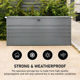 Olsen & Smith Garden Metal Storage Box 1000L Lockable Gas Lift 185x82x79cm Weather - Resistant Anthracite - Packed Direct UK