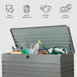 Olsen & Smith Garden Metal Storage Box 1000L Lockable Gas Lift 185x82x79cm Weather - Resistant Anthracite - Packed Direct UK