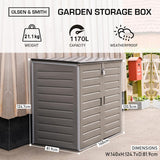 Olsen & Smith MASSIVE Capacity 1170L Outdoor Garden Storage Box Plastic Shed Garbage - Weatherproof with Wood Effect - Packed Direct UK