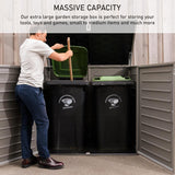 Olsen & Smith MASSIVE Capacity 1170L Outdoor Garden Storage Box Plastic Shed Garbage - Weatherproof with Wood Effect - Packed Direct UK