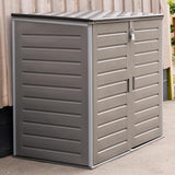 Olsen & Smith MASSIVE Capacity 1170L Outdoor Garden Storage Box Plastic Shed Garbage - Weatherproof with Wood Effect