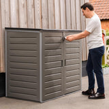 Olsen & Smith MASSIVE Capacity 1170L Outdoor Garden Storage Box Plastic Shed Garbage - Weatherproof with Wood Effect - Packed Direct UK