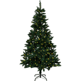 Olsen & Smith Pre-Lit 7ft Premium Victorian Pine Multi-Function Artificial Christmas Tree with Warm White LED Lights, Next Day Delivery Available