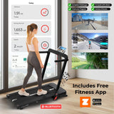 Sport24 1 - 16 km/h Commercial Folding Treadmill Walking Pad with Auto Incline, Advanced LED Display, Bluetooth, Handlebars, Speaker, Adjustable Tray – The Ultimate 5 - in - 1 Smart Treadmill, 3 Years Brand Warranty - Packed Direct UK