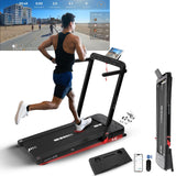 Sport24 1-16 km/h 5 in 1 Folding Treadmill Walking Pad Running Machine with Auto-Incline, Advanced LED Display, Bluetooth, Handlebars, Speakers, Adjustable Work Tray, Apps, 4.5HP Quiet Motor, Remote Control, 3 Years Brand Warranty