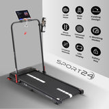 Sports24 Foldable 4 - in - 1 Walking Pad Treadmill with Incline, Handle, LCD Display, App Control, Bluetooth Speaker, Low Noise, 1 - 12km/h Speed, Under Desk Running Machine for Home - Packed Direct UK