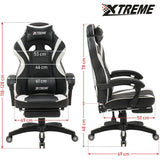 XTREME Gaming Chair (Black/White) & Electric Desk - Packed Direct UK