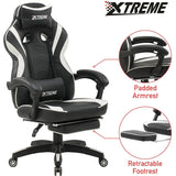 XTREME Gaming Chair (Black/White) & Electric Desk - Packed Direct UK