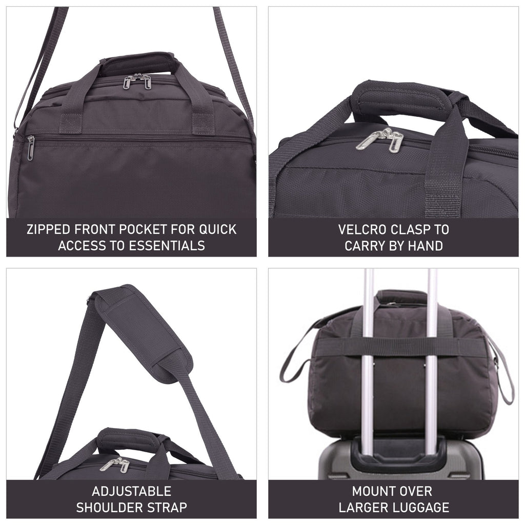 Cabin Bag 40x20x25 for Ryanair Under Seat Flight Bag Travel Holdall Hand  Luggage Bag Carry On Duffel Bag for Women Men (Black Blue) : :  Fashion